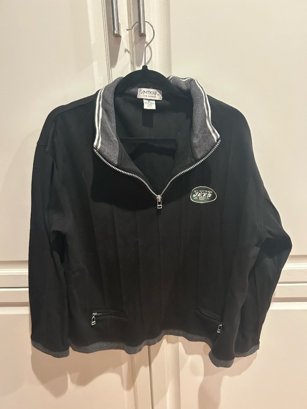 Women’s XL black quarter zip with JETS logo